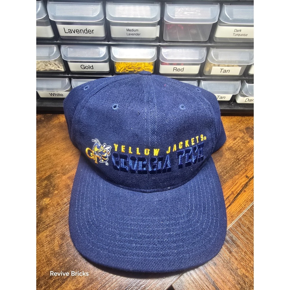 VTG Twin Enterprise Georgia Tech Yellow Jackets Navy Blue Snapback Hat Cap NWT